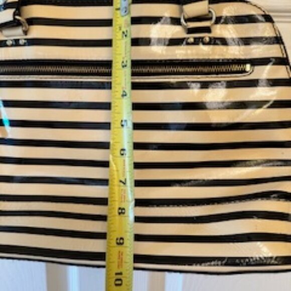 Kate Spade Black and Cream Striped Satchel - Picture 5 of 8
